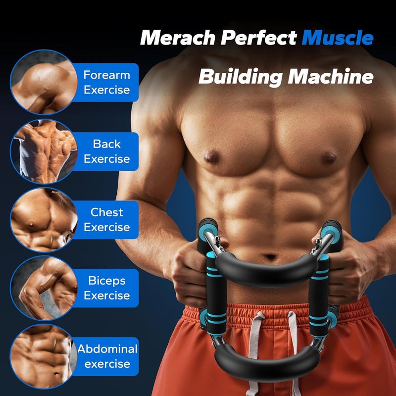 Merach Twister Arm Trainer, Adjustable Power Twister Bar, Chest Workout Equipment for Men, Portable Upper Body Workout Machine, Detachable Spring Resistance Home Fitness Equipment - Image 2